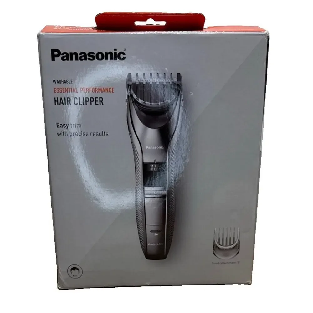 Panasonic ER-GC63-H Hair Clippers Corded/Cordless 2 Attachments - Silver